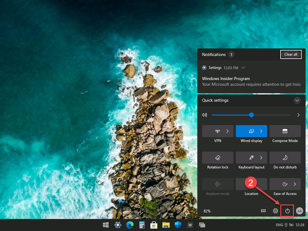 Параметры питания Windows 10X
