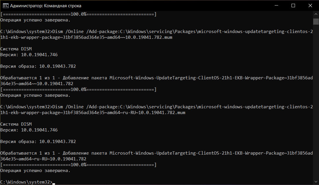 Add-package windows10-21h1