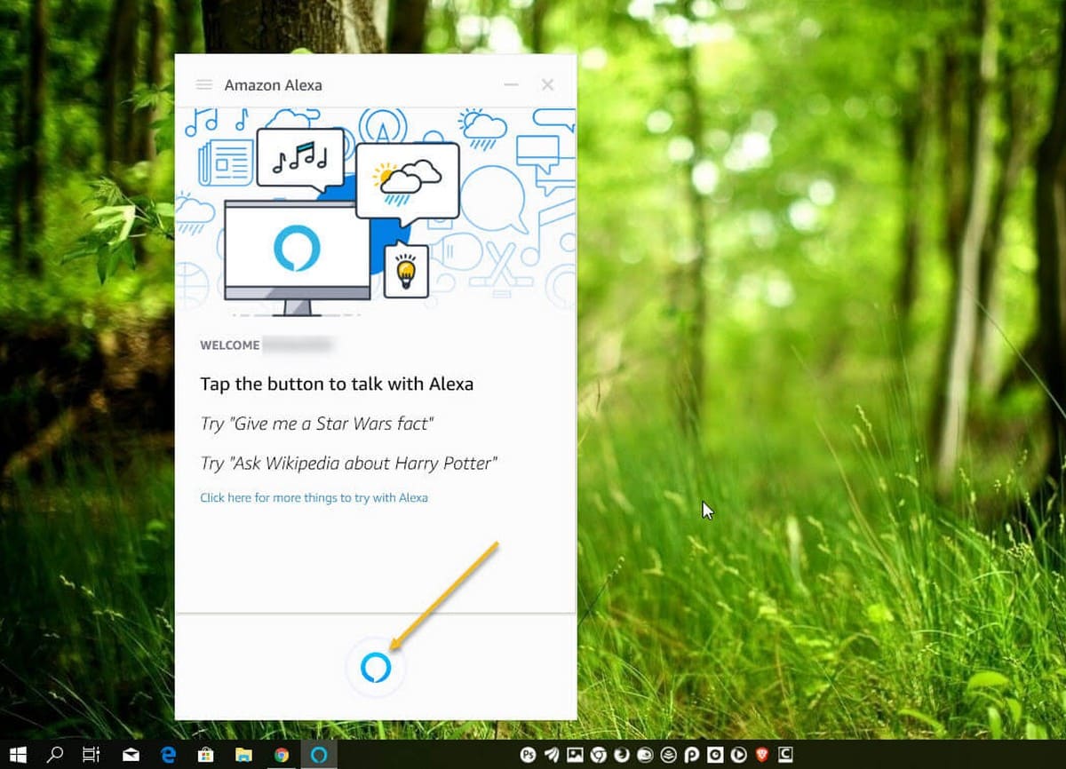 Использование Amazon Alexa на ПК с Windows 10