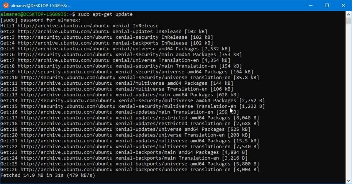 обновить список доступных пакетов Linux, вы должны использовать команду