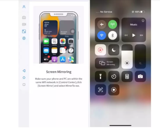 десь вам нужно выбрать Screen Mirroring (Зеркалирование экрана), а затем выбрать «MirroTo», чтобы начать процесс трансляции экрана.