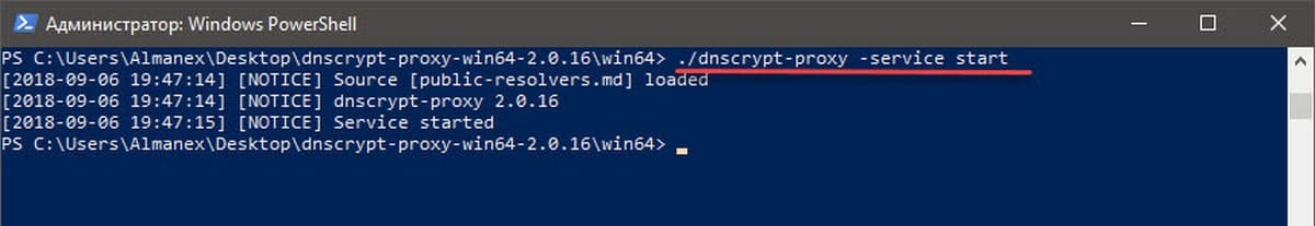 ./dnscrypt-proxy -service start