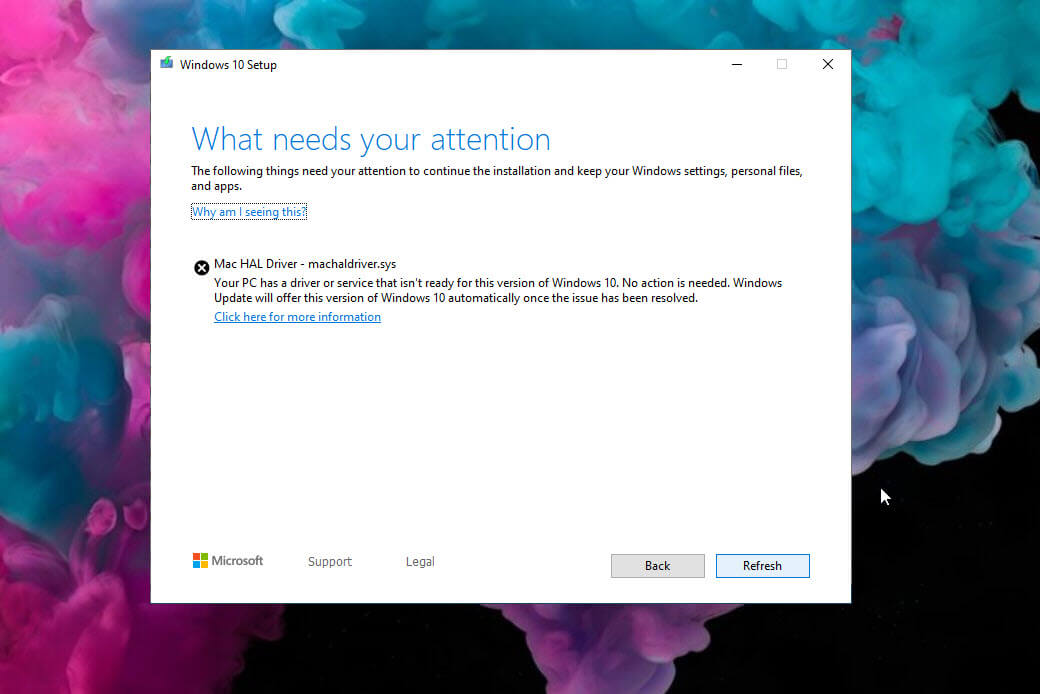 Исправление: Mac HAL Driver - Machaldriver.sys Ошибка при обновлении до Windows 10 версии 1903.