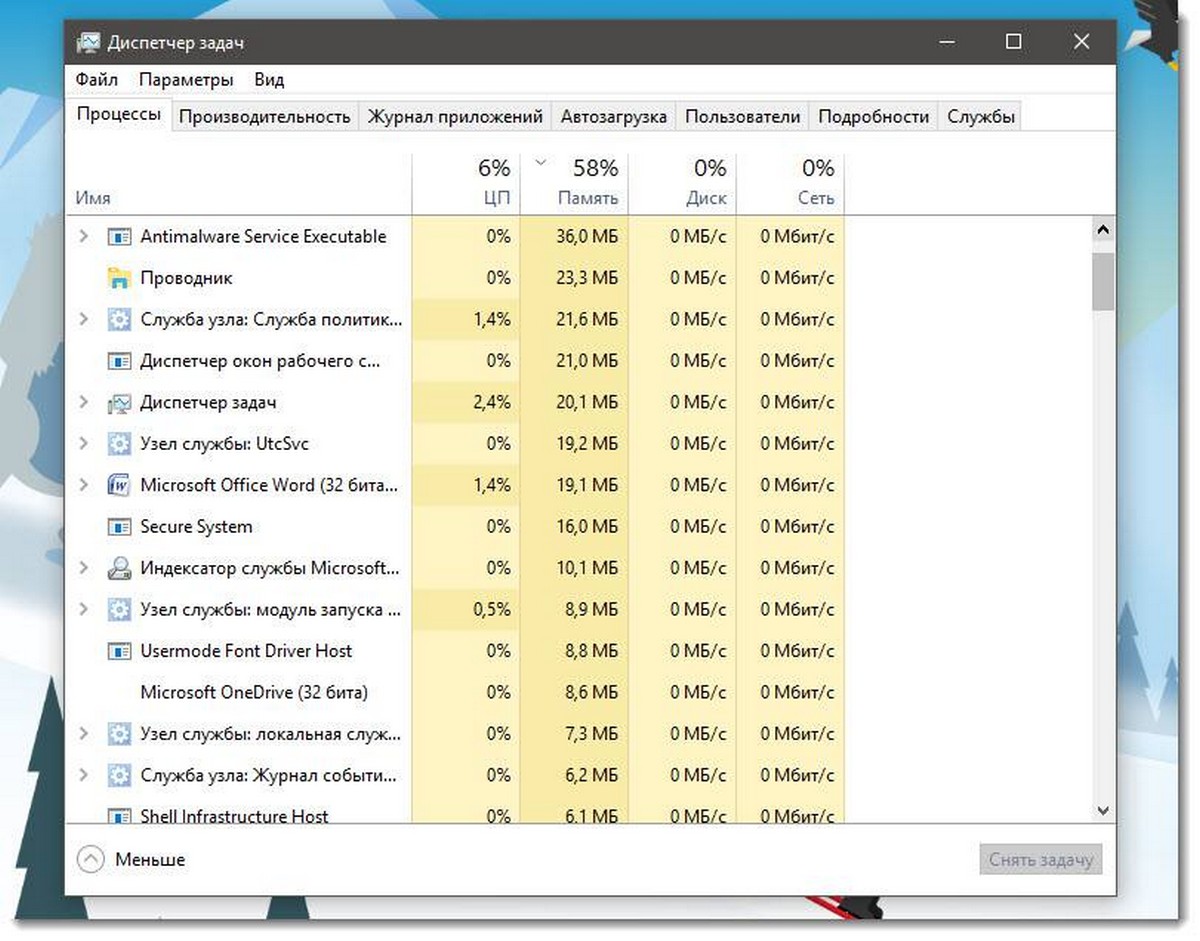 Как снять задачу в Windows 10.