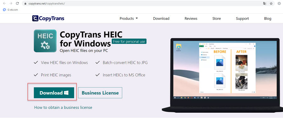 Используйте CopyTrans для открытия изображений HEIC