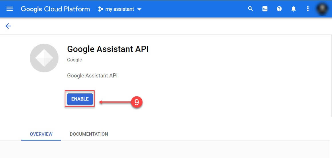 Нажмите кнопку «ENABLE» чтобы подключить библиотеку.