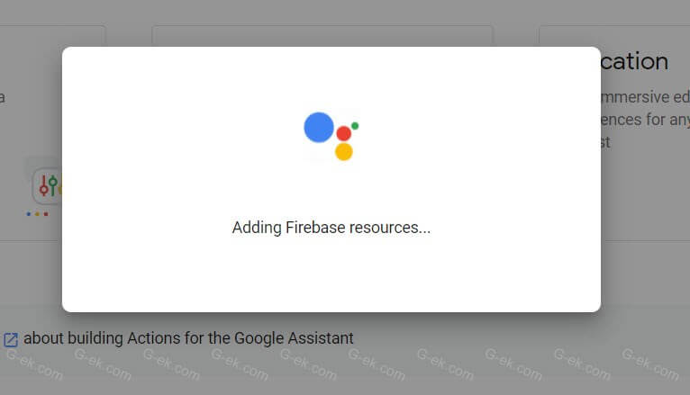 Будьте терпеливы настройка firebase займет несколько секунд.