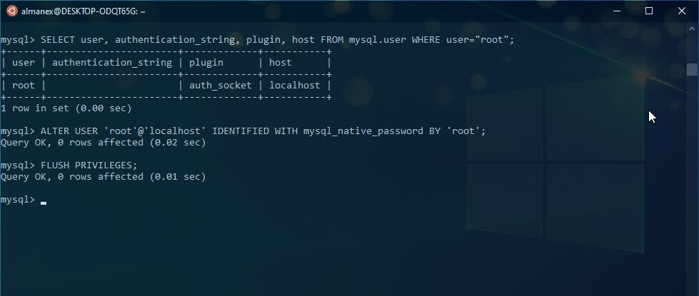 аутентификация с помощью плагина auth_socket