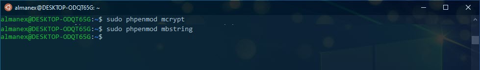 Включим необходимые расширения PHP: