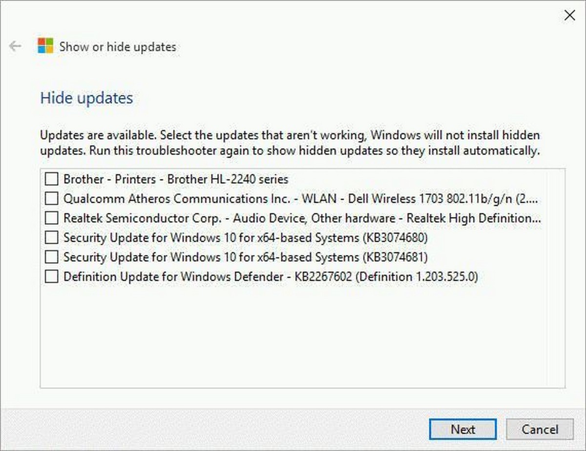 Инструмент блокировки нежелательных обновлений для Windows 10.