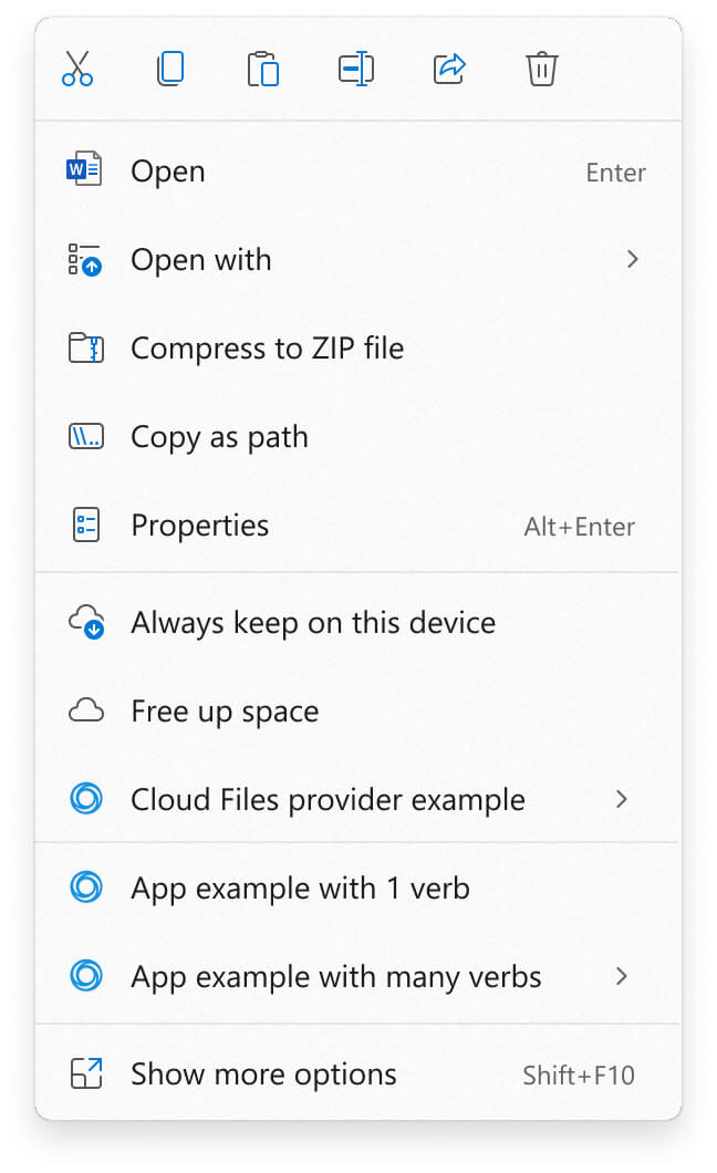 Новое Контекстное меню Windows 11
