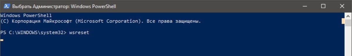 wsreset