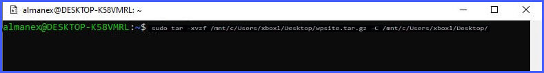 Как извлечь tar-архивы .tar.gz, .tgz или .gz, используя tar в Linux на Windows 10