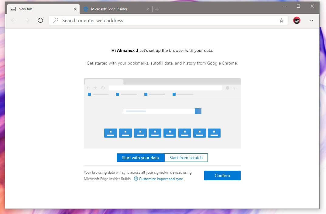Edge Chromium Выполнить миграцию из Chrome при первом запуске
