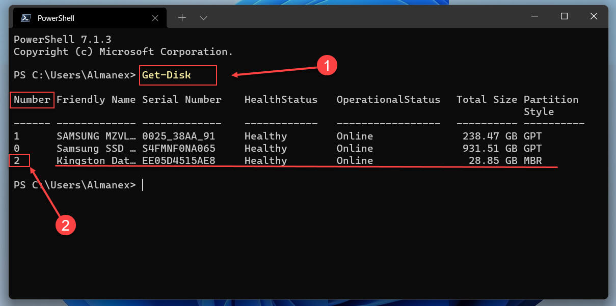 Как восстановить USB-накопитель с помощью PowerShell