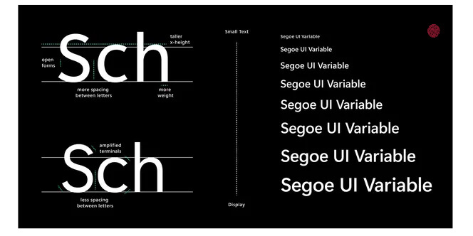 новый шрифт Segoe UI Variable,