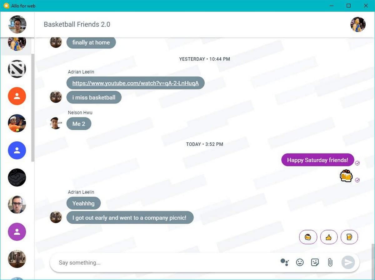 Messenger Google Allo для Windows 10.