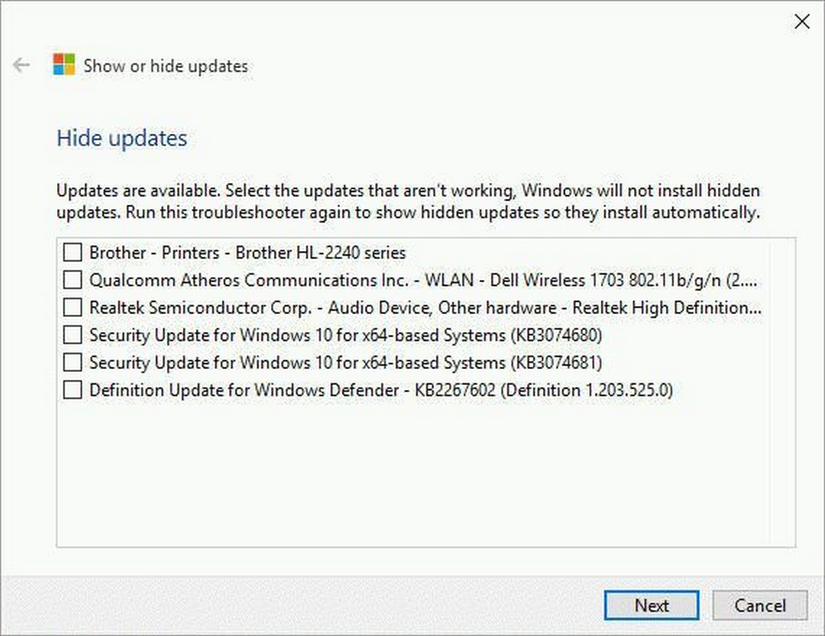 Инструмент блокировки нежелательных обновлений для Windows 10.