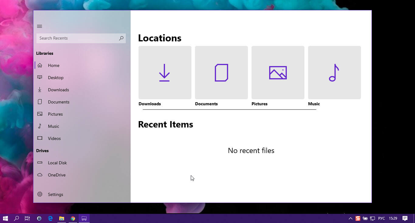 концепт Проводника для Windows 10