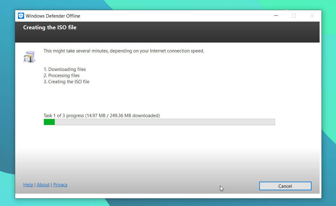 установка Защитника Windows в автономном режиме